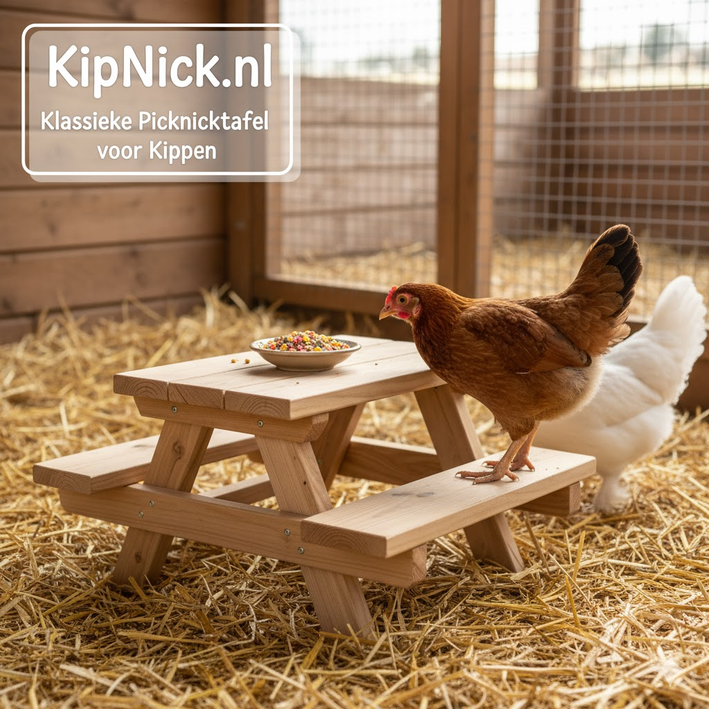 Klassieke KipNick picknicktafel voor kippen